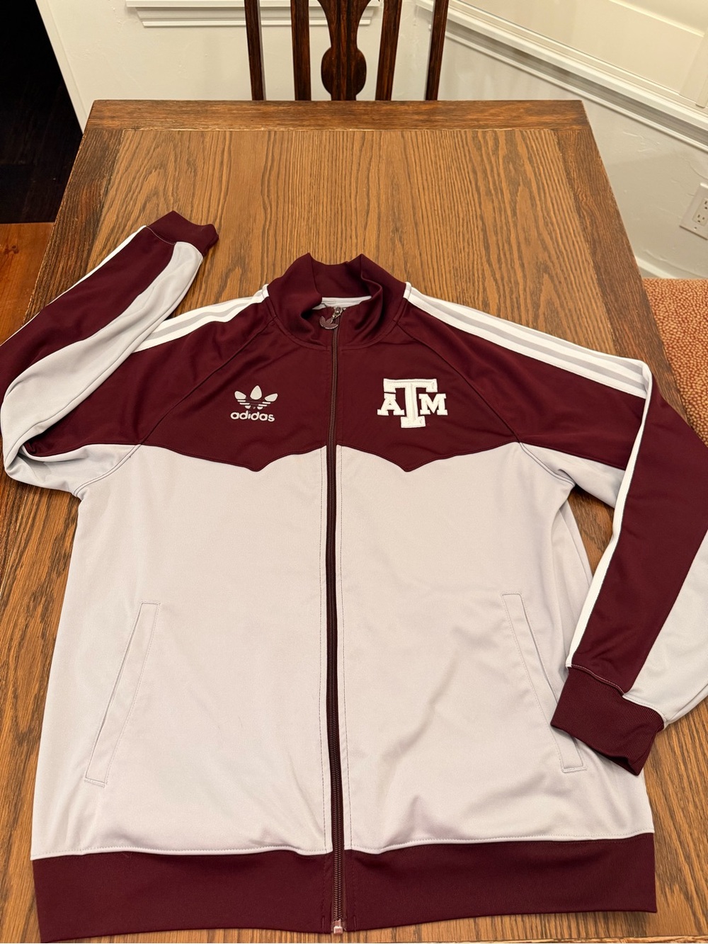 Adidas Texas A&M Maroon & Gray Track Jacket
